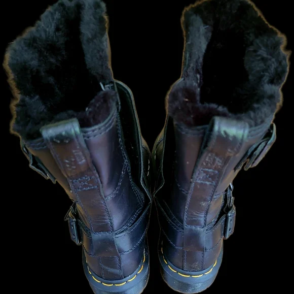 Kristy Mid Calf Faux Fur Leather Boots - Picture 2 of 4